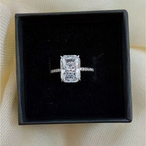 6 Carat Ice Cut Simulated Diamond Sterling Silver Engagement Ring